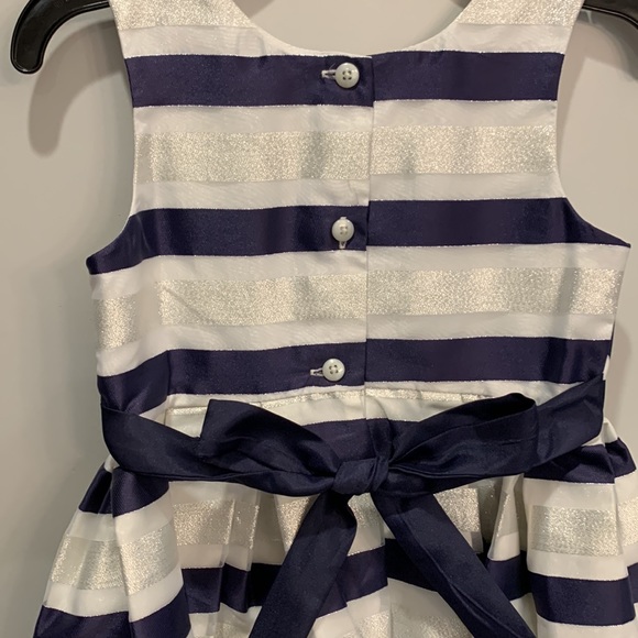 Jona Michelle Girls Silver & Blue Dress with matching bolero jacket Size 5 - Picture 5 of 10